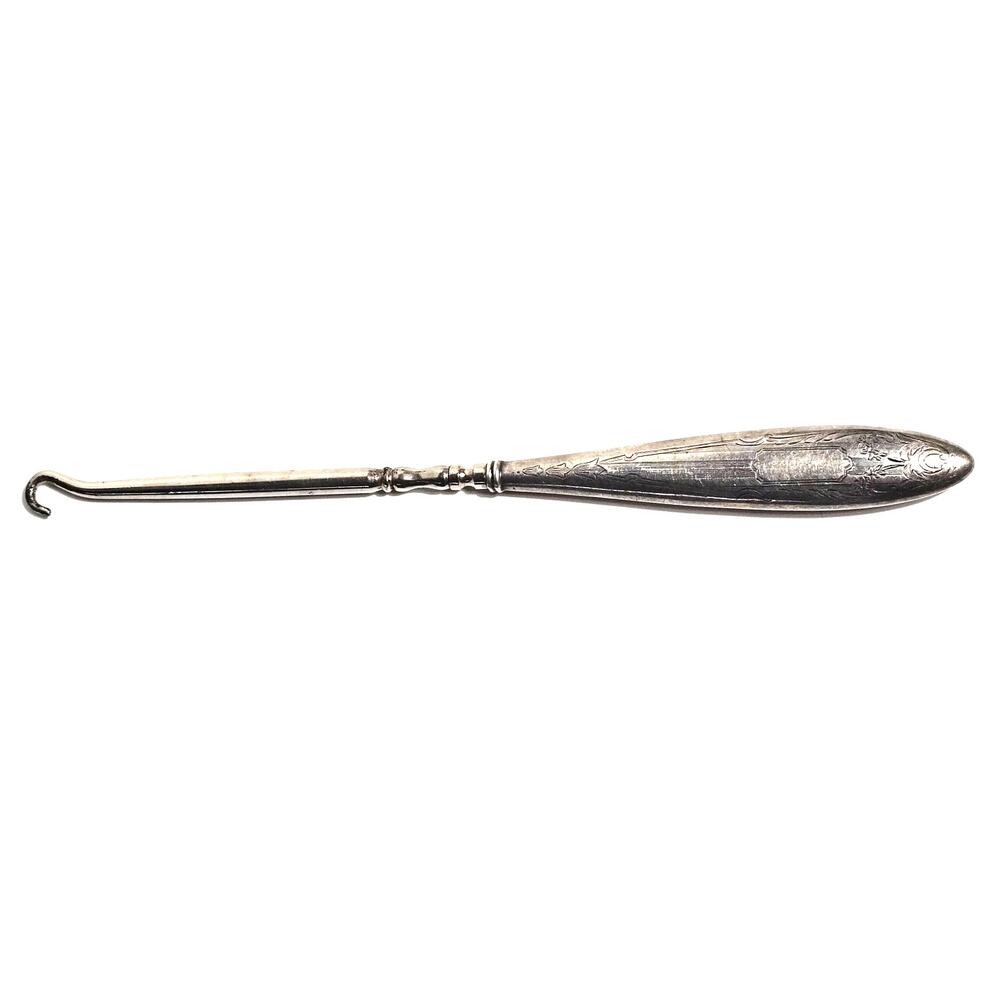 Antique Sterling Silver Button Hook Engraved Alvin Silver Manufacturing Co